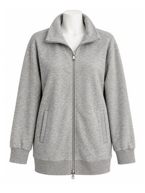 Size XS Converse Women’s Grey Longline Full Zip Jacket Chuck Taylor All Star